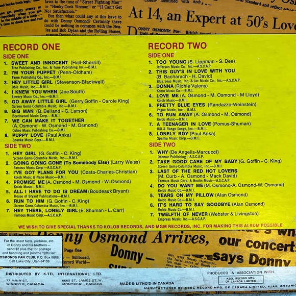 Vintage Vinyl LP - Donny Osmond - Superstar - 2 Record Set - No Poster - Picture 8 of 9